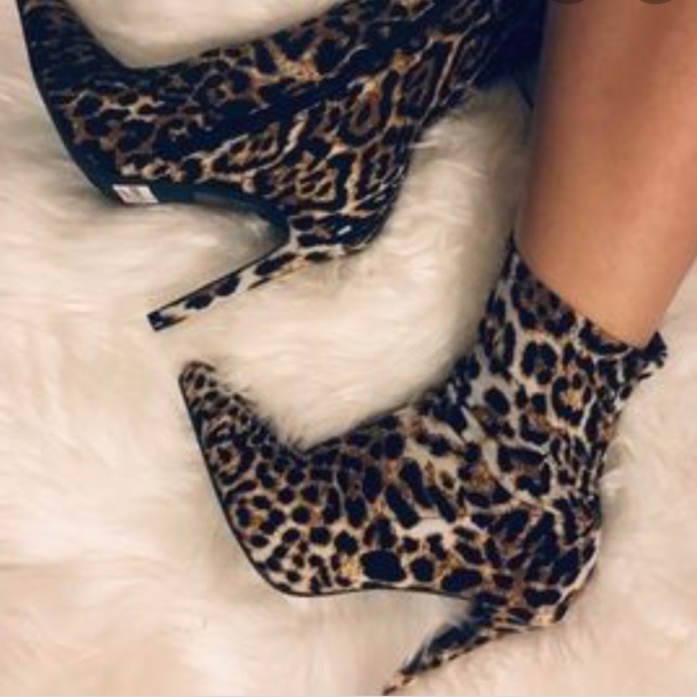 Cheetah print boot heels